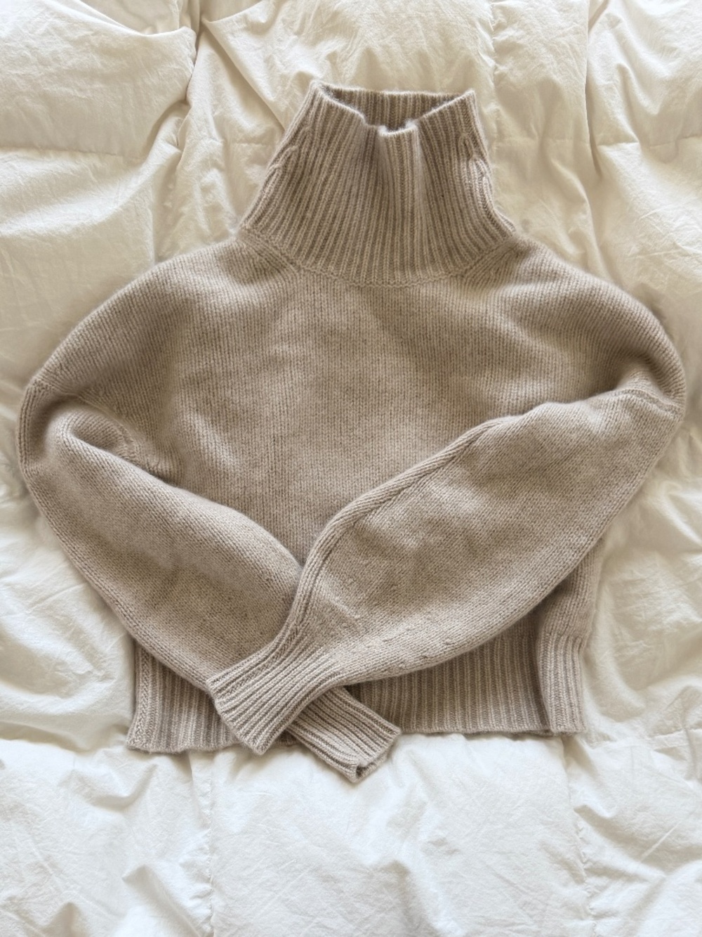 Naadam Luxe Cashmere Turtleneck in Oatmeal - XXS
